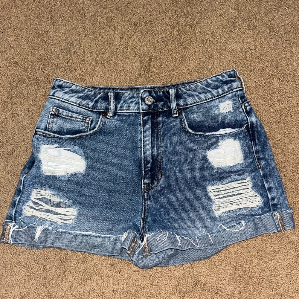 PacSun Blue Distressed Jean Shorts